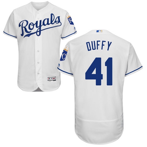 Royals #41 Danny Duffy White Flexbase Authentic Collection Stitched MLB Jersey